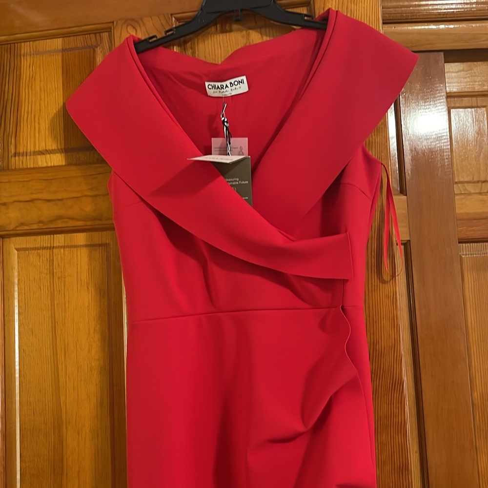 CHIARA BONI Red Off-Shoulder Dress new - Picture 10 of 13